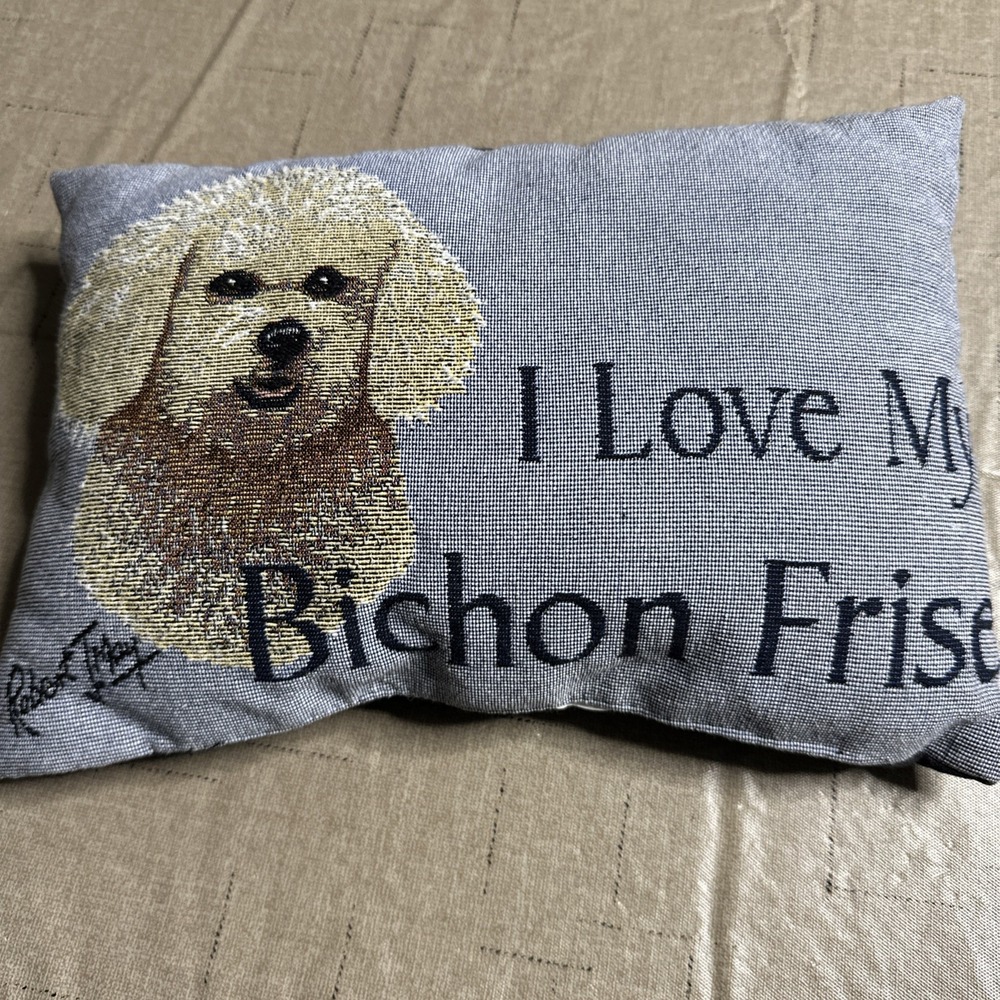 Bichon Frise Robert J May 11" x 8" I Love My Bichon Frise Tapestry Sofa Pillow